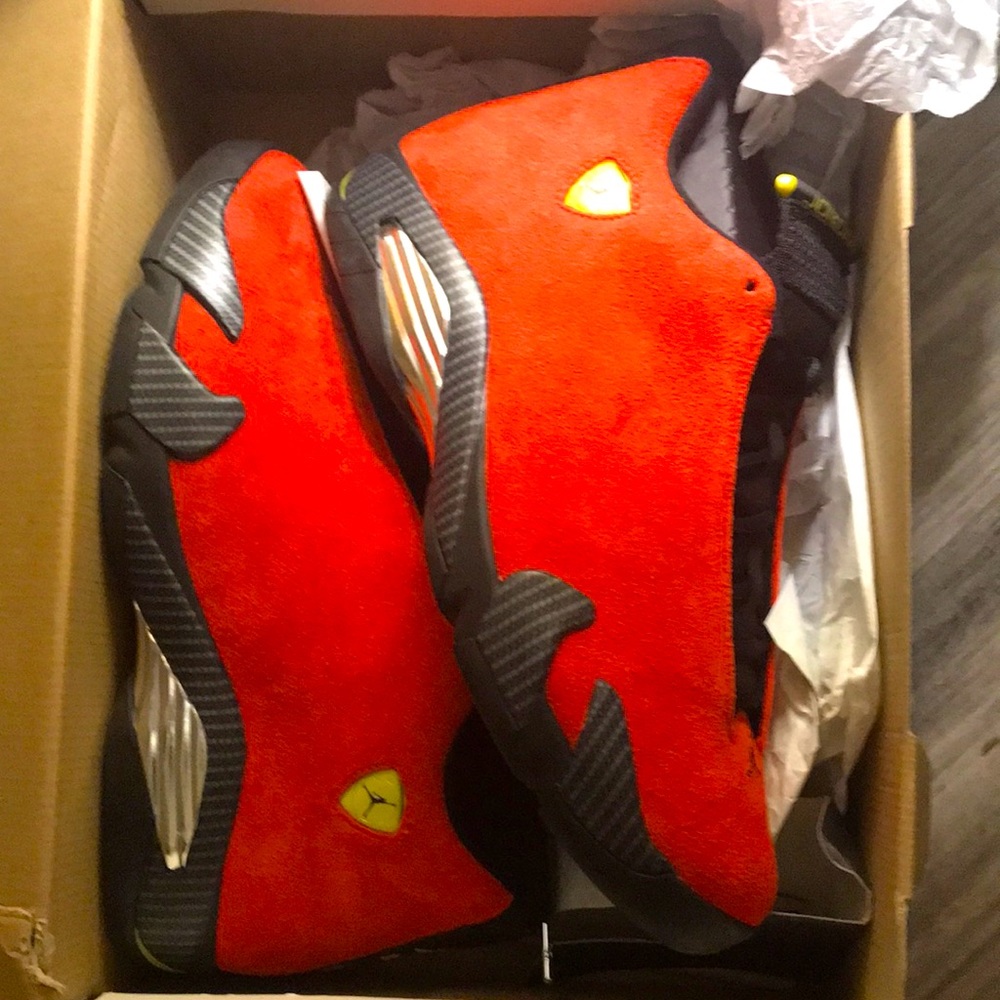 Ferrari Jordans never worn size 12 It says 1000 but I will take best offer